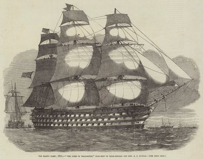 La Flota del Báltico, 1855, El Duque de Wellington, Buque Insignia del Contraalmirante el Honorable R S Dundas de Edwin Weedon